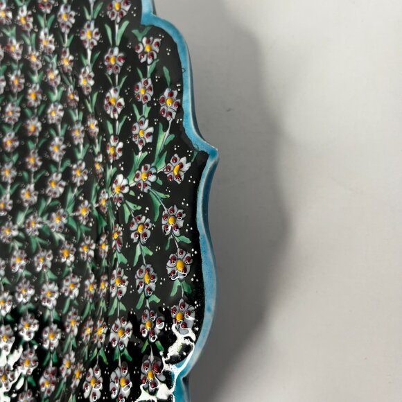 Decorative 12.5" Wall Hanging Plate Life Tree Pattern Turkish Ceramic Hand Paint - Picture 7 of 16